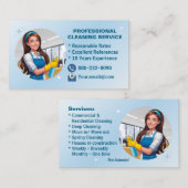 Blue Maid House Reinigungsdienste Janitorial Clean Visitenkarte (Vorne/Hinten)