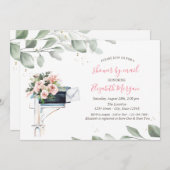 Blue Mailbox Tree Leaf Virtual Baby Dusche Einladung (Vorne/Hinten)