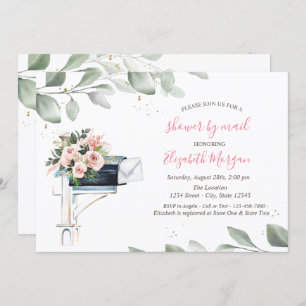 Blue Mailbox Tree Leaf Virtual Baby Dusche Einladung