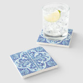 Blue Maiolica Tile Untersetzer | Italienische Kera (Seitenansicht)
