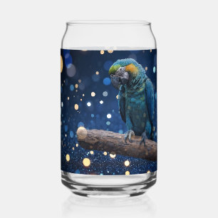 Blue Majestät: The Blue Macaw on Dreamy Blue Bokeh Dosenglas