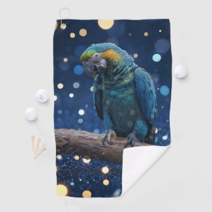 Blue Majestät: The Blue Macaw on Dreamy Blue Bokeh Golfhandtuch