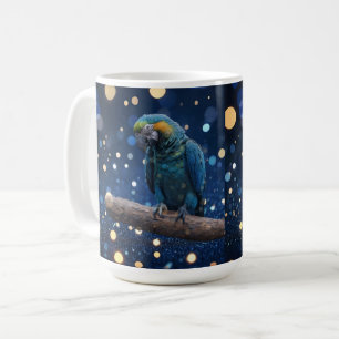 Blue Majestät: The Blue Macaw on Dreamy Blue Bokeh Kaffeetasse