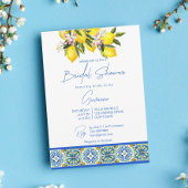 Blue Majolica Tiles Lemons Mittelmeer Einladung