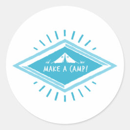 Blue Make a Camp, Great Adventure Runder Aufkleber