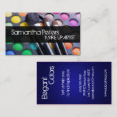 Blue Make up Artist Palette Brush Business Card Visitenkarte (Vorne/Hinten)