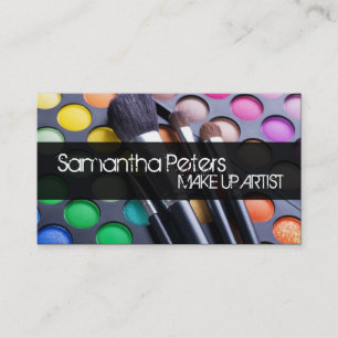 Blue Make up Artist Palette Brush Business Card Visitenkarte
