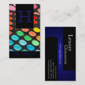 Blue Make up Artist Palette Business Card Visitenkarte (Vorne/Hinten)