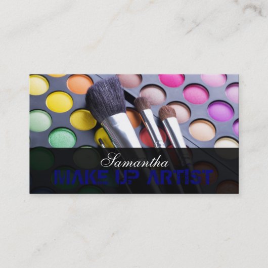 Blue Make up Artist Palette Business Card Visitenkarte (Vorderseite)