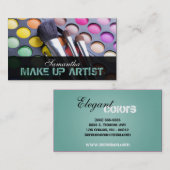 Blue Make up Artist Palette Business Card Visitenkarte (Vorne/Hinten)