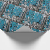 Blue Make Wish Holiday Geschenkpapier (Ecke)