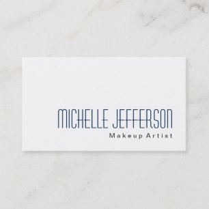 Blue Makeup Artist White Stylish Business Card Visitenkarte