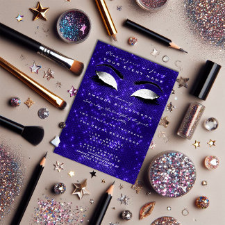 Blue Makeup White Funkelnd Glitzer 16. Bridal Einladung