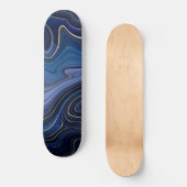 Blue Malachite Golden Accent Luxury Chic Gemstone Skateboard (Vorderseite)