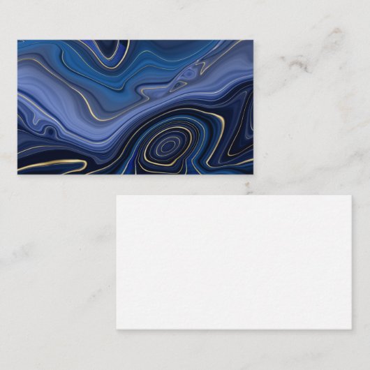 Blue Malachite Golden Accent Luxury Chic Gemstone Visitenkarte (Vorne/Hinten)