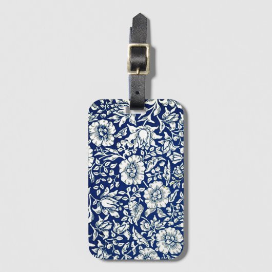 Blue Mallow, a William Morris pattern, Gepäckanhänger (Vorderseite Vertikal)