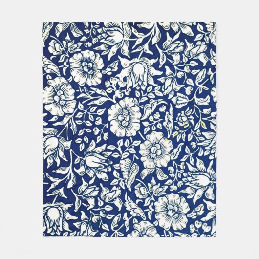 Blue Mallow, William Morris pattern, Fleecedecke (Vorderseite)