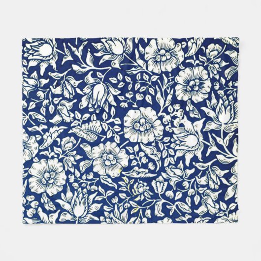 Blue Mallow, William Morris pattern, Fleecedecke (Vorderseite (Horizontal))