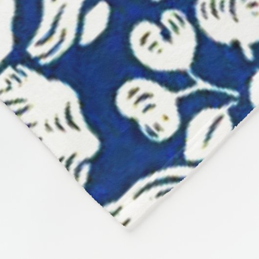 Blue Mallow, William Morris pattern, Fleecedecke (Ecke)