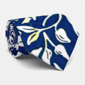 Blue Mallow, William Morris pattern, Krawatte (Gerollt)