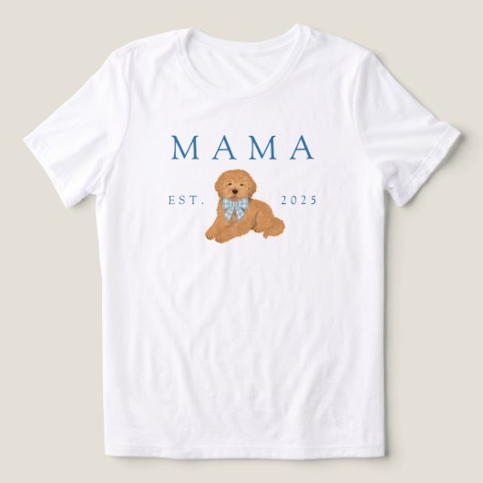 Blue Mama Golden Doodle Puppy Birthday Tri-Blend Shirt (Design Vorderseite)