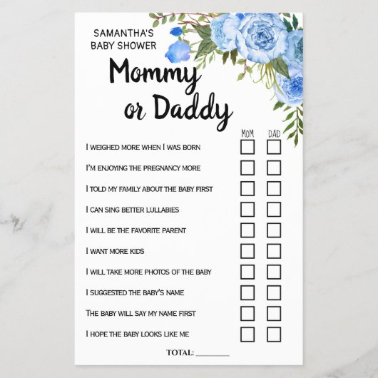 Blue Mama oder Vater, sagte sie zweisprachige Spie Flyer (Vorne)