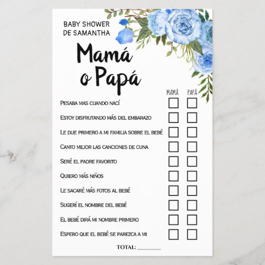 Blue Mama oder Vater, sagte sie zweisprachige Spie Flyer (Hinten)