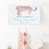 Blue Mama Tiger & Cub Baby Duschbanner Banner (Insitu)