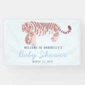 Blue Mama Tiger & Cub Baby Duschbanner Banner (Horizontal)