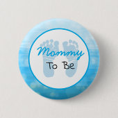 Blue Mama to Be Baby Dusche Button (Vorderseite)