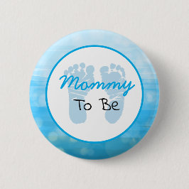 Blue Mama to Be Baby Dusche Button