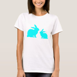 Blue Mama und Baby Bunny T-Shirt