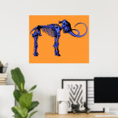 Blue Mammoth Skeleton Poster (Heimbüro)