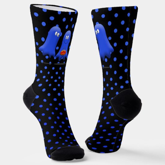 Blue Man Ghosts Halloween Socken (Gewinkelt)