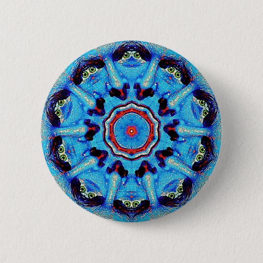 Blue Man Mandala Button (Vorderseite)