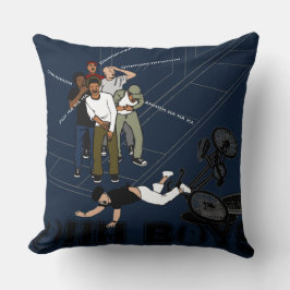 Blue Man on Bike Hits Manhole OHH BOYS knacken Kissen