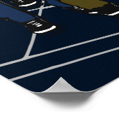 Blue Man on Bike Hits Manhole OHH BOYS Poster (Ecke)