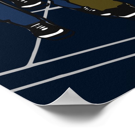 Blue Man on Bike Hits Manhole OHH BOYS Poster (Ecke)