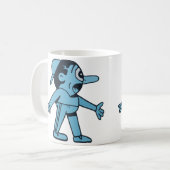 Blue Man Walks Hund. Kaffeetasse (Vorderseite Links)