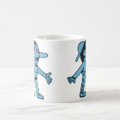 Blue Man Walks Hund. Kaffeetasse (Mittel)