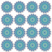 Blue mandala 2" x 2" Aufkleber (Vorderseite)