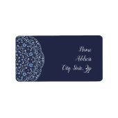 Blue Mandala Address Label Adressaufkleber (Vorne)