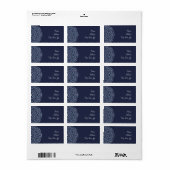 Blue Mandala Address Label Adressaufkleber (Vorne)