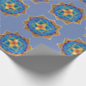 Blue mandala Art Matte Wrapping Paper, Geschenkpapier (Ecke)