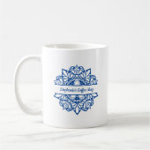 Blue Mandala Art Personalisiert Name Kaffee Tasse (Links)