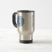 Blue Mandala Art Personalisiert Name tumbler Reisebecher (Vorderseite Links)