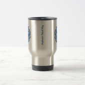Blue Mandala Art Personalisiert Name tumbler Reisebecher (Mittel)