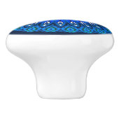 Blue Mandala auf der Marine mit anfänglicher Schub Keramikknauf (Seitenansicht)