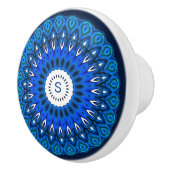 Blue Mandala auf der Marine mit anfänglicher Schub Keramikknauf (Rechts)