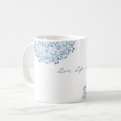 Blue Mandala auf White Editable Tasse (Vorderseite Links)